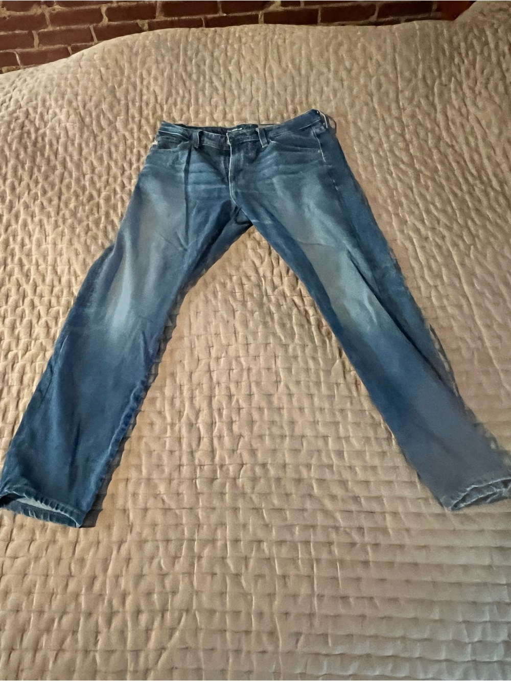 Ag Adriano Goldschmied Men's Distressed Blue Straight Jeans Graduate 31 waist